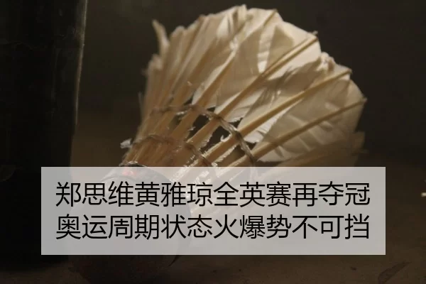 郑思维黄雅琼全英赛再夺冠 奥运周期状态火爆势不可挡